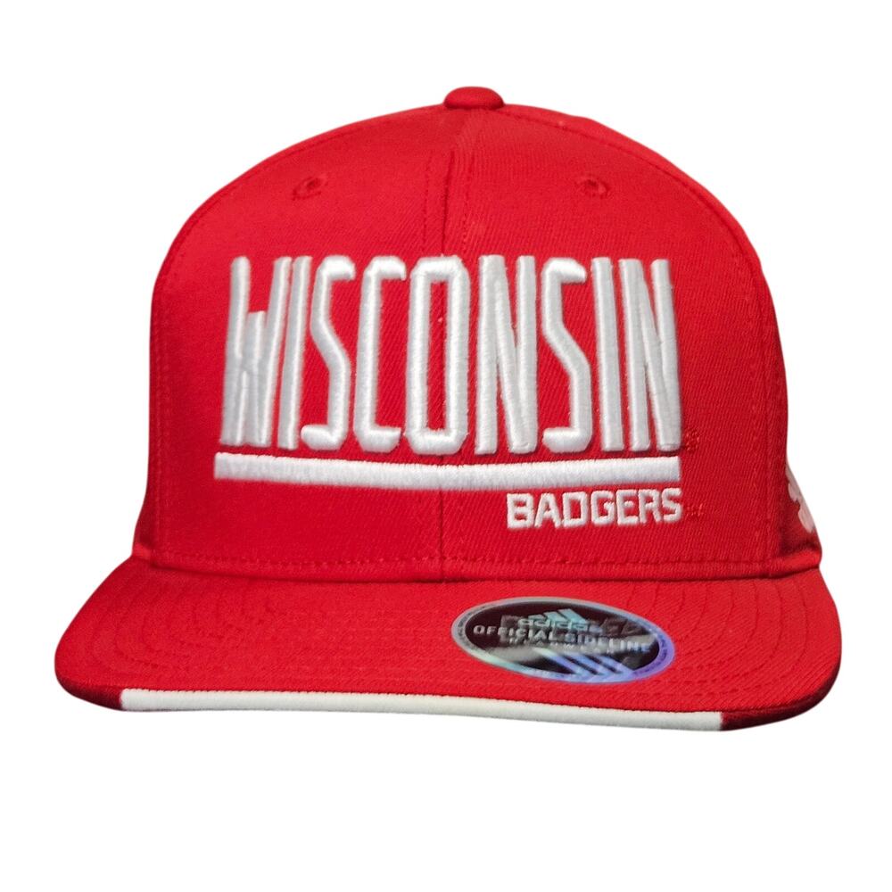 Wisconsin Badgers Adidas Snapback Hat Red Official Sideline NCAA Cap